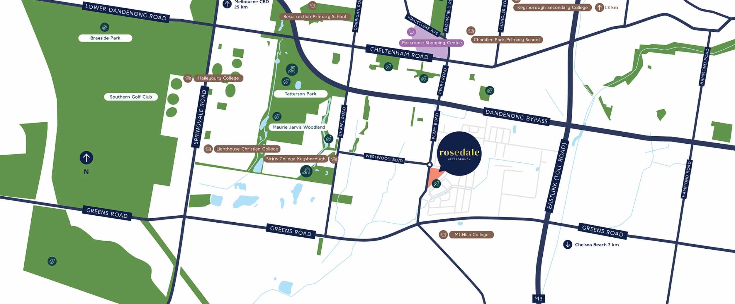 Rosedale Estate - Keysborough Location map